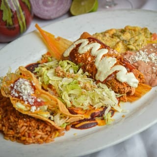 #2 Tamale of the Day, Beef Fried Taco, Cheese Enchilada