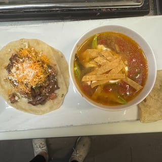 Cup of Tortilla Soup & a Choice of One Taco