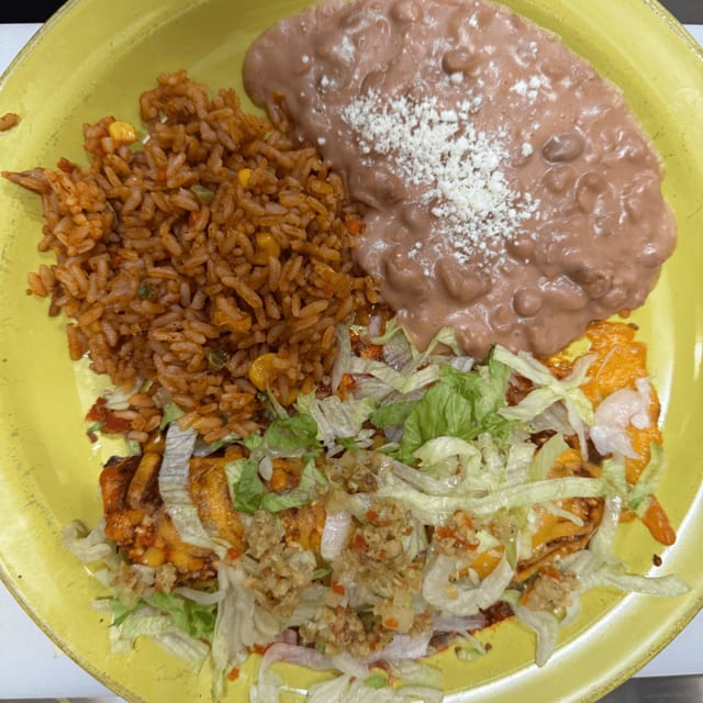 One Meat Enchilada Plate.