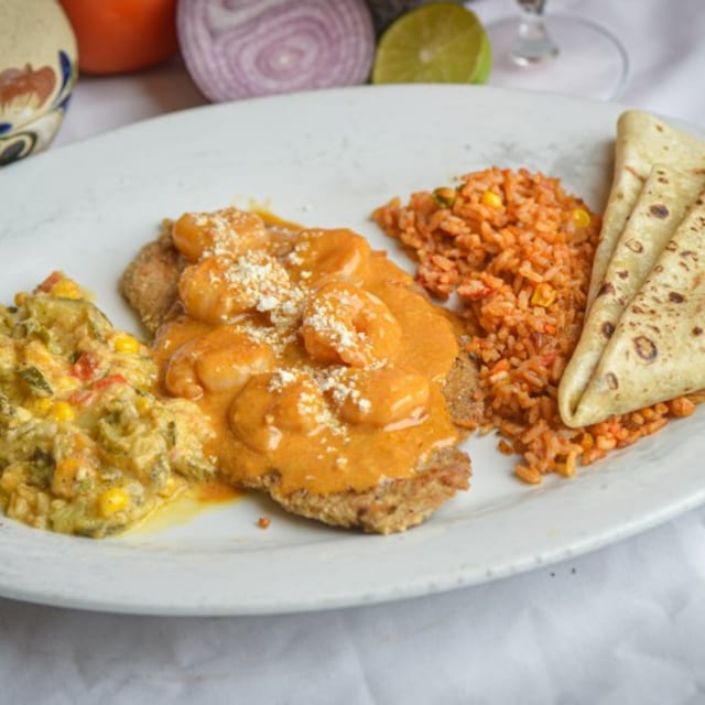 Chipotle Shrimp and Pork Plate.