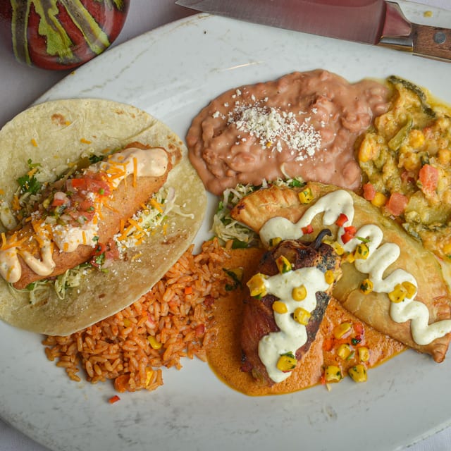 #3 Shrimp Empanada, Diablo Chico, Fish Taco.